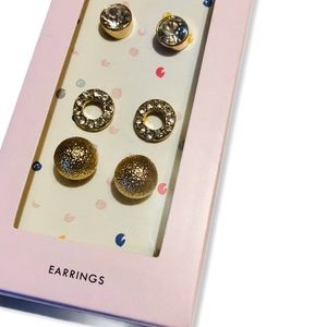 *ADD ON ITEM* Gold Studs Glam Gem Trio Gift Box